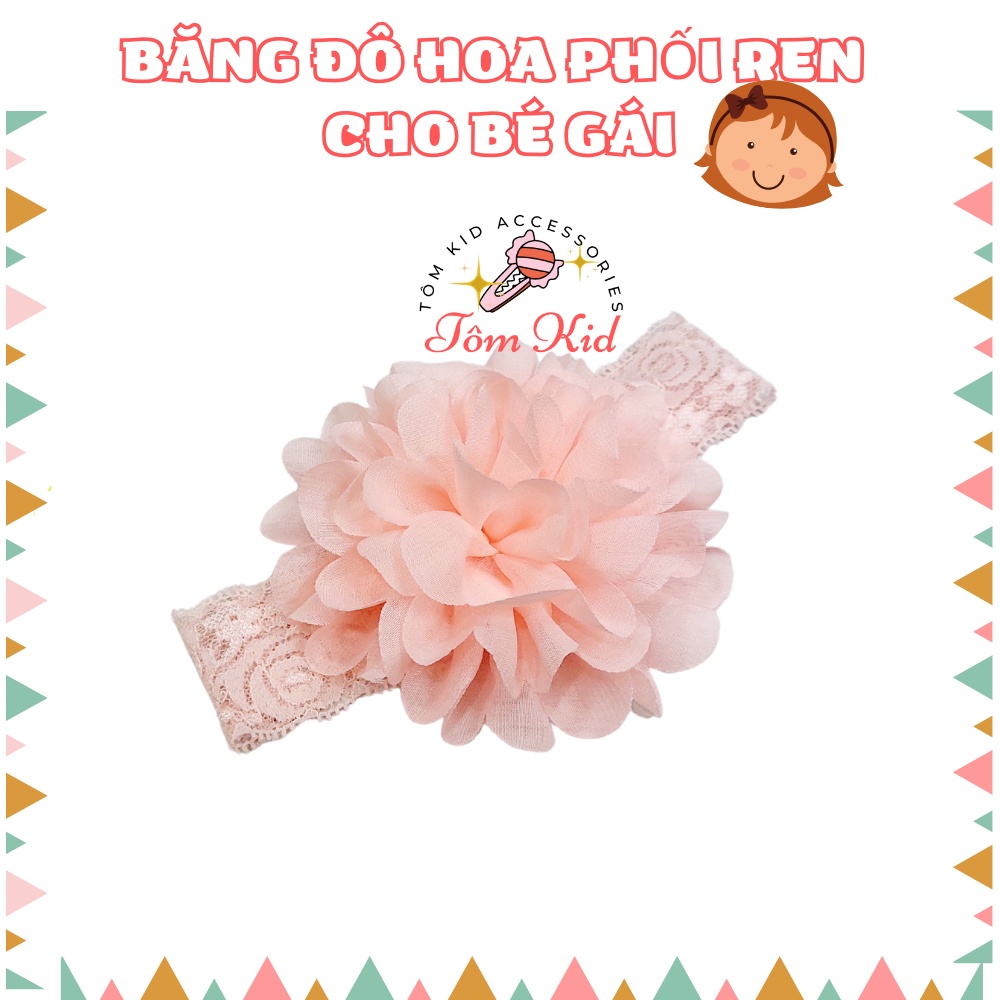 Băng đô hình hoa phối ren cho bé gái NCC Baby Tôm