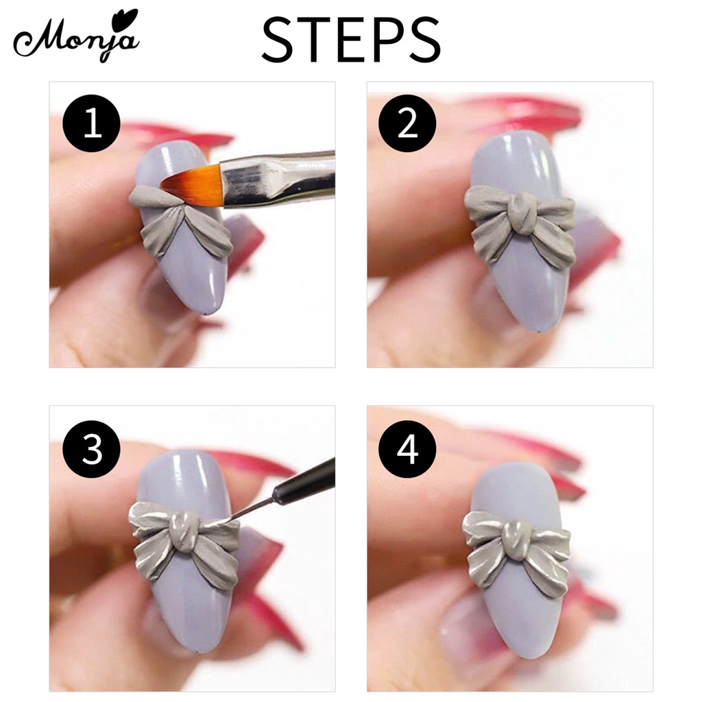 Gel sơn điêu khắc móng tay nghệ thuật MONJA 12 màu sắc tùy chọn thiết kế dập nổi 3D DIY