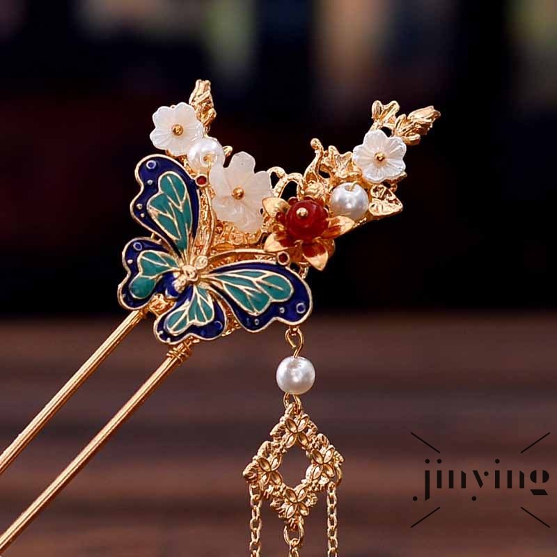 GETNOIVAS Bộ Phụ Kiện Trang Trí Tóc Phong Cách Cổ Trang Trung Hoa Tiện Dụng