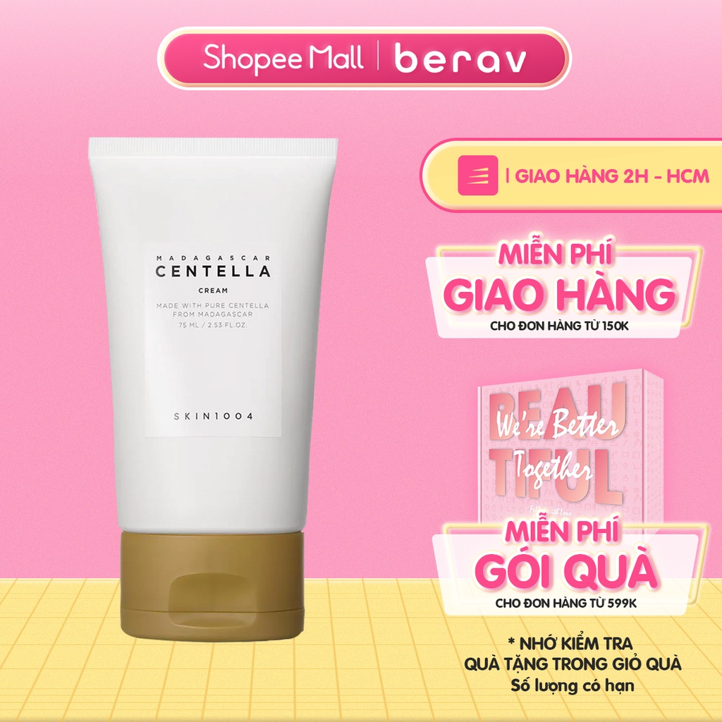 Kem Dưỡng Rau Má SKIN1004 Giảm Mụn, Kiềm Dầu Cho Da Nhạy Cảm Skin1004 Madagascar Centella Asiatica CREAM 75g [NẮP VÀNG]