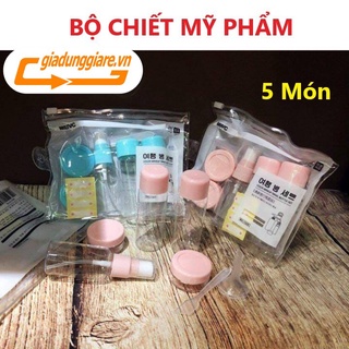 BỘ CHIẾT MỸ PHẨM (05 Món) san đựng nước hoa kem dưỡng da sớt dầu gội mang theo đi du lịch công tác tiện dụng