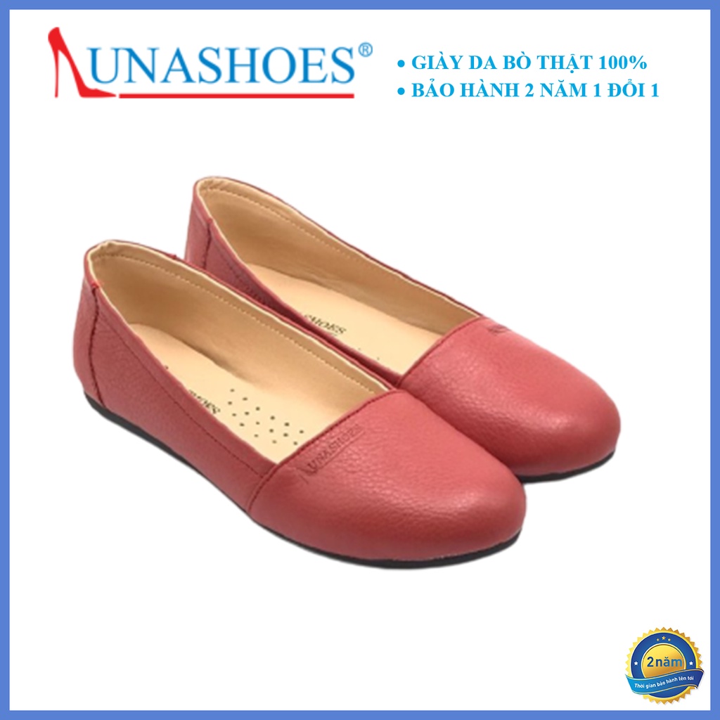 Giày bệt nữ da bò LUNASHOES 1062 giầy búp bê mũi tròn bảo hành 24 tháng mêm êm chân