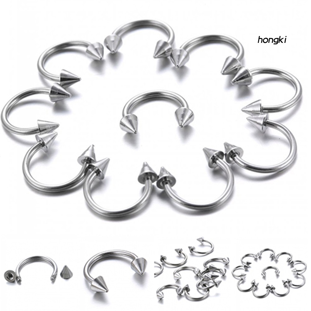 (Hàng Mới Về) Set 10 Khuyên Mũi Bằng Thép Không Gỉ Cá Tính