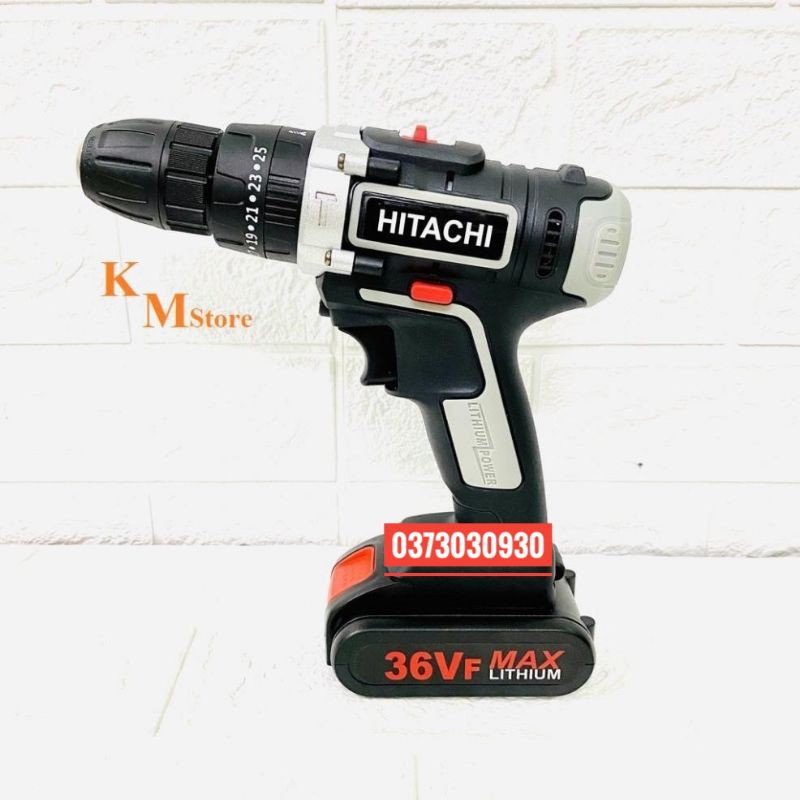 Máy Khoan Pin 36V HITACHI 3 Chức Năng Có Búa Tặng Bộ Phụ Kiện 21 Chi Tiết