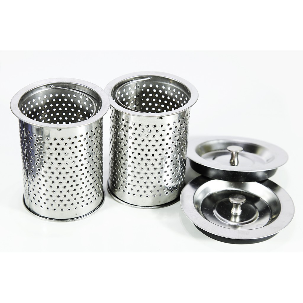 Bộ giỏ lọc rác + nắp đậy lọc giác bồn rửa inox 304 bộ lọc giác có nắp phù hợp cho tất cả các loại bồn rửa