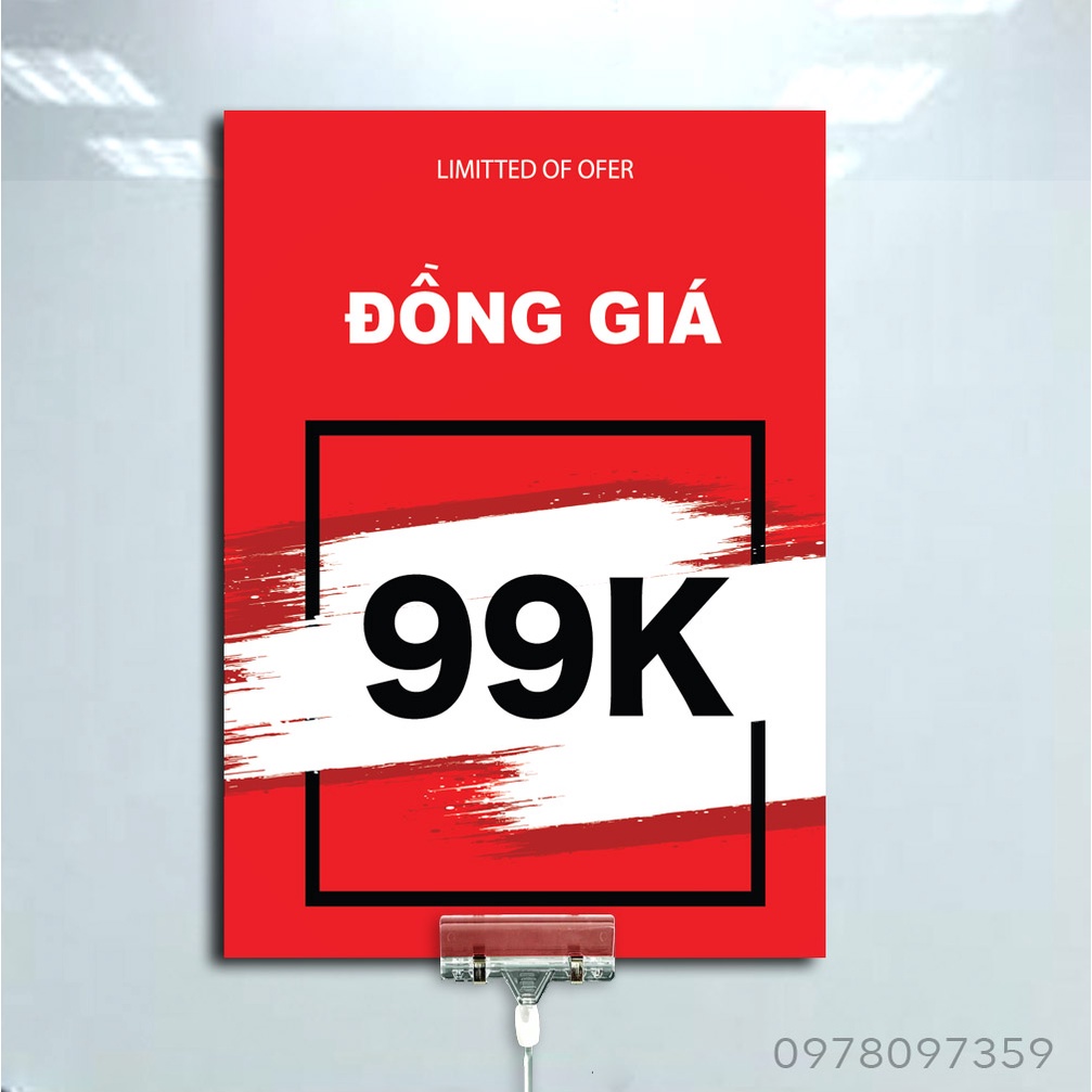 Bảng sale đồng giá tự ghi mica , foxmec SOKO