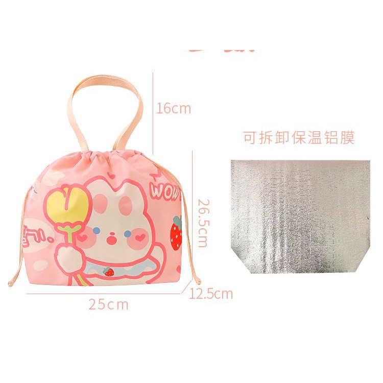 Túi Cách Nhiệt Đựng Hộp Cơm  Nhiều Mẫu Hoạt Hình Dễ Thương