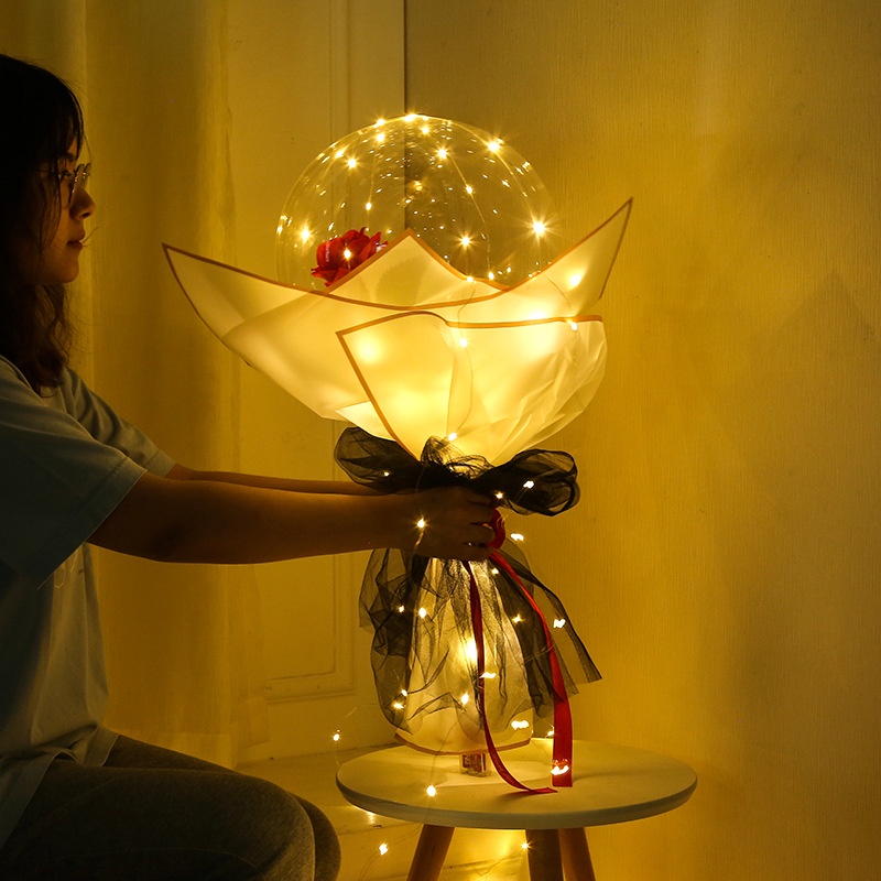 Bộ bóng bay có đèn led trong suốt dùng trang trí tiệc cưới / sinh nhật