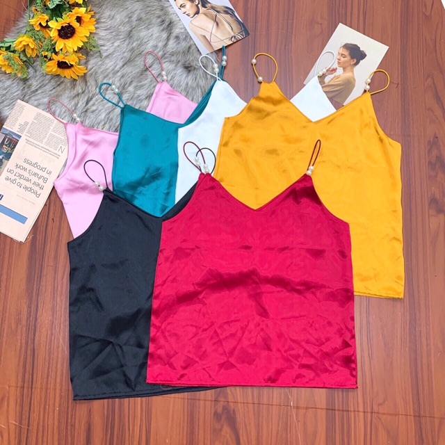 Áo HAI DÂY VOAN CÁT PHI LỤA ĐÍNH NGỌC ( ảnh chụp bảng màu phía sau) mẫu 2 | BigBuy360 - bigbuy360.vn