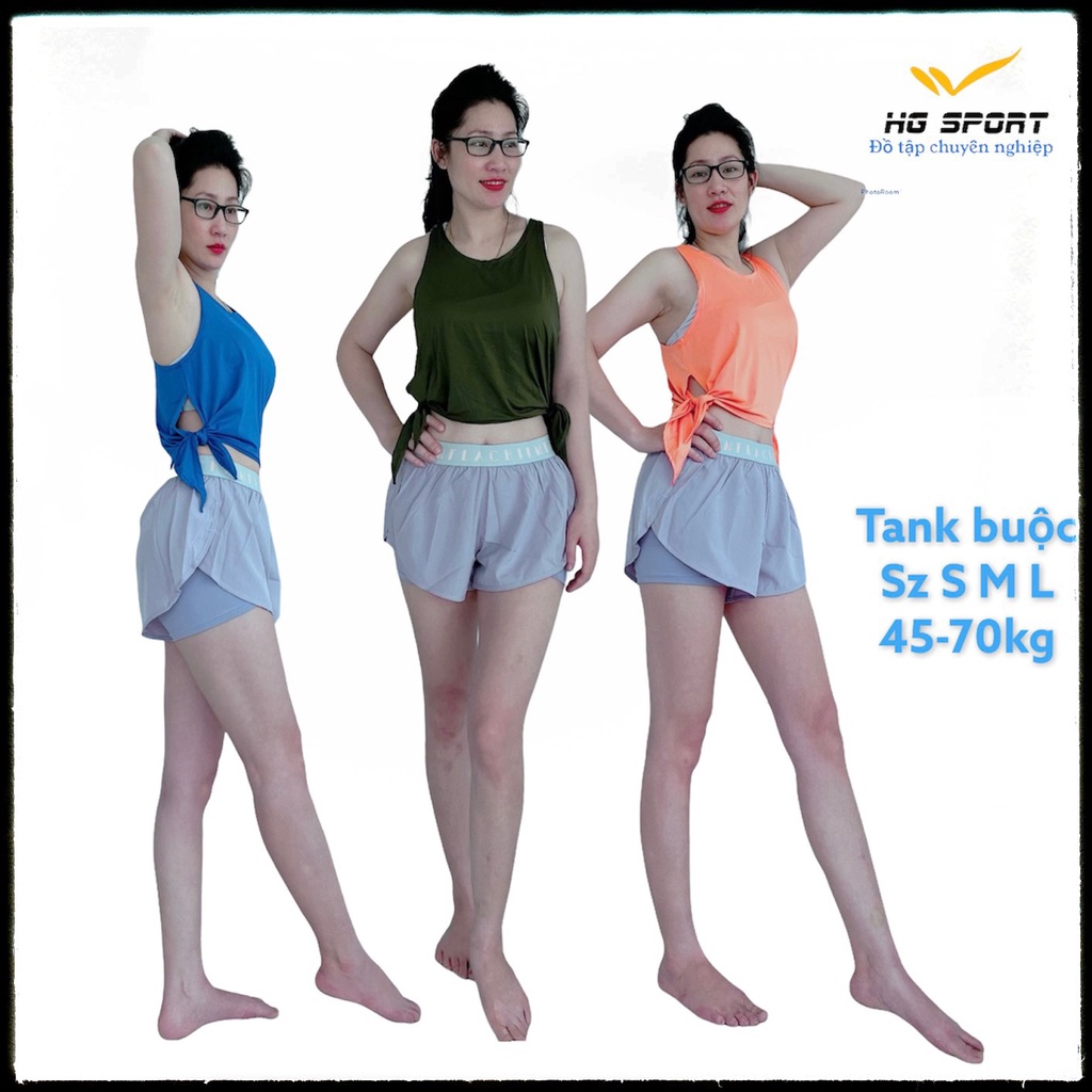 Tank, áo ba lỗ dáng ngắn buộc sườn tập Gym, Yoga, Zumba , chạy bộ, thể thao nữ độc đáo, lạ mắt XẢ KHO