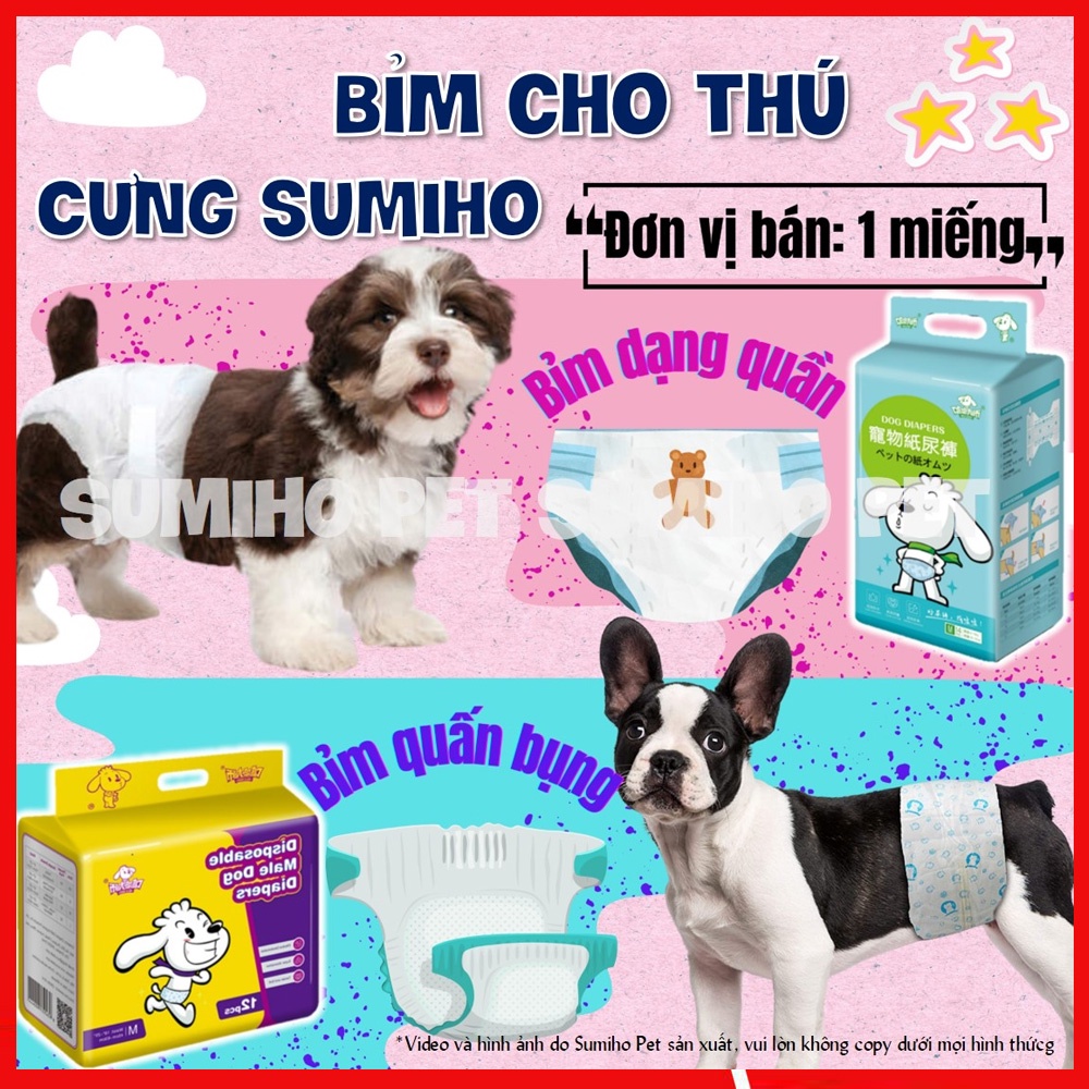 Bỉm tã cho chó Sumiho (Đực/Cái) (Lẻ 1 cái) phụ kiện cho chó mèo