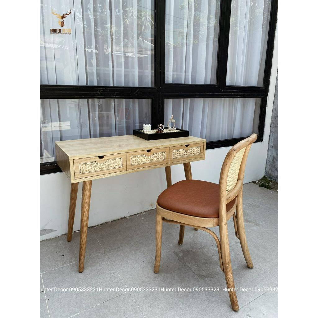 Bàn làm việc, trang điểm gỗ phối mây
