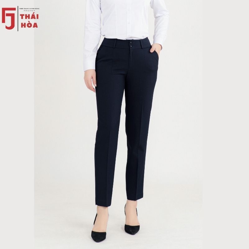 Quần tây nữ công sở bigsize đẹp 9 tấc màu xanh tím than trơn Thái Hoà 2c982-20-01