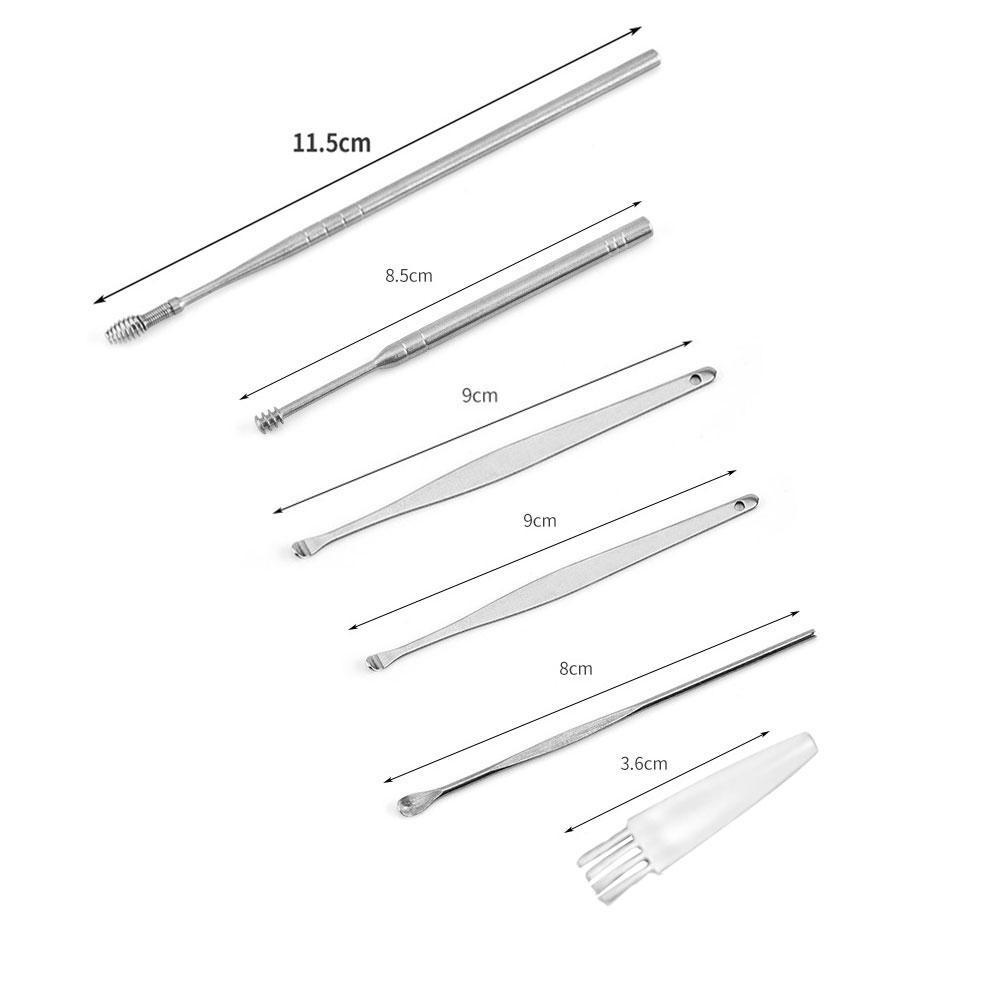 [Hàng mới về] Set 6 dụng cụ lấy ráy tai hai đầu bằng gỉ không thép M9L8