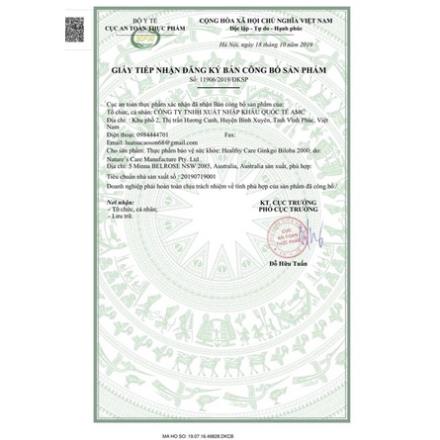 Bổ não Healthy Care Ginkgo Biloba 2000mg của Úc 100 viên