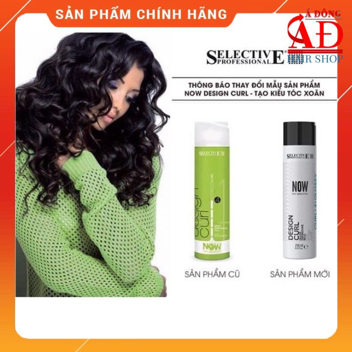 Gel giữ nếp tóc uốn xoăn Selective Design Curl Now không bết dính 250ml New