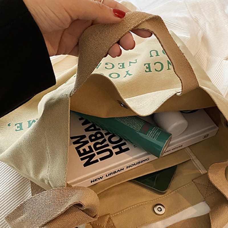 Túi Vải Canvas Đeo Vai Cỡ Lớn Thân Thiện Với Môi Trường Phong Cách Retro