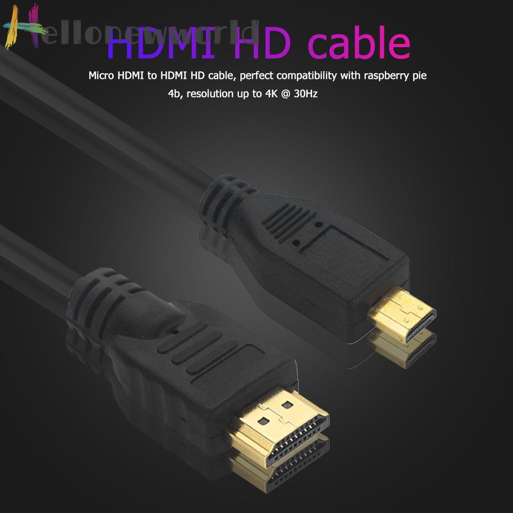 Cáp Chuyển Đổi 1.5m Micro Hdmi-Compatible Sang Hdmi-Compatible Cable 4k Hd Cho Raspberry Pi 4b