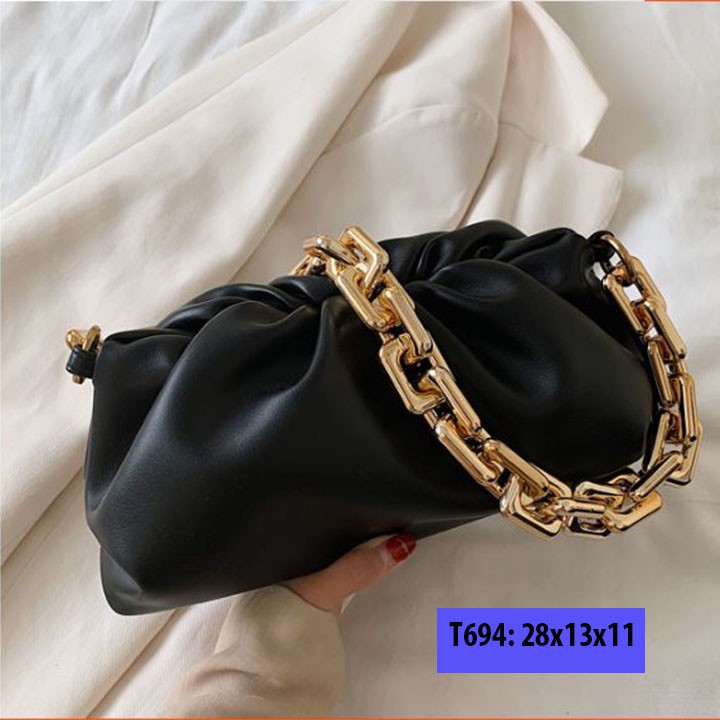 Túi xách đeo vai kẹp nách nữ xích to cá tính phong cách hàn quốc hàng quảng châu T694