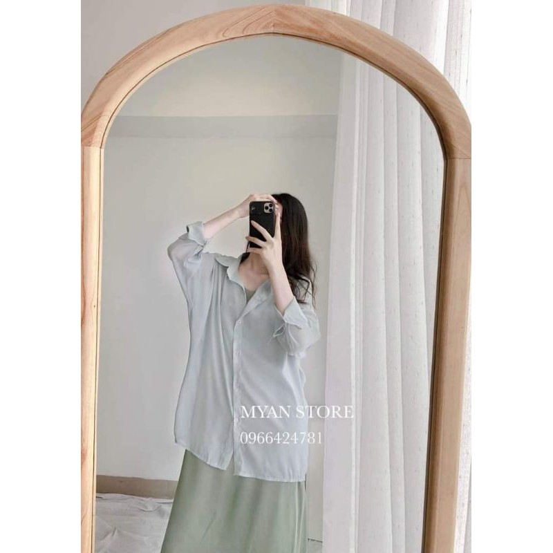 Áo sơ mi voan trong suốt phong cách Hàn Quốc