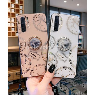 Ốp lưng kính đính đá cao cấp cho OPPO Reno3