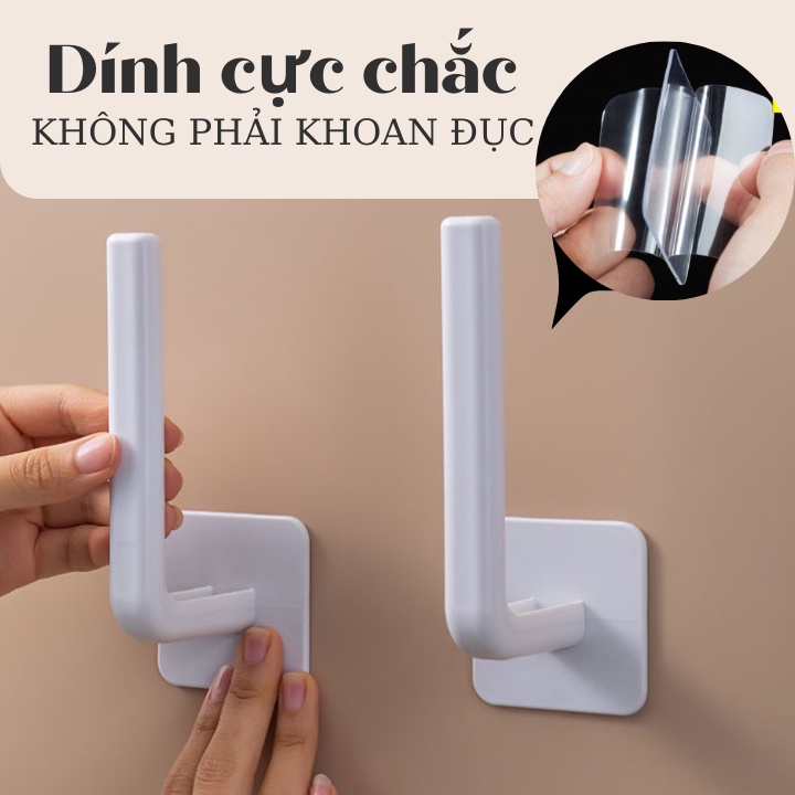 Móc treo đa năng, móc chữ L nhựa treo đồ tiện ích- Móc treo đồ chữ L treo giấy vệ sinh, túi, quần áo  Br 01657