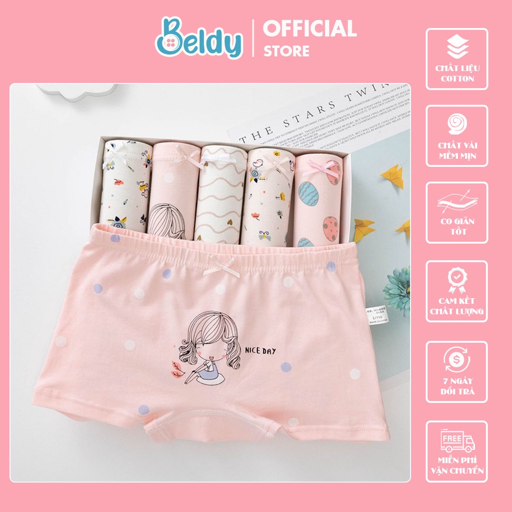 Quần lót bé gái, đồ lót trẻ em Cotton cao cấp mềm mịn cho bé từ 2-12 tuổi 12kg-35kg TMKSR27