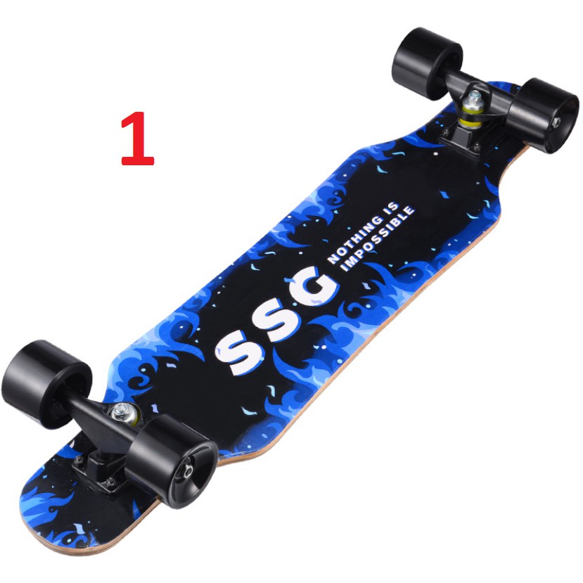 Ván trượt thể thao Longboard gỗ nhám 7 lớp in hình