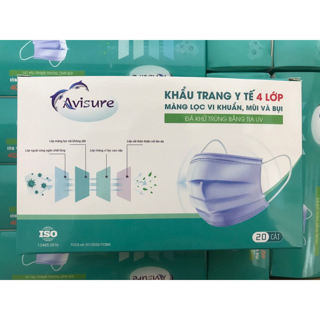 Khẩu trang Avisure kháng khuẩn hộp 20c combo 4 hộp | BigBuy360 - bigbuy360.vn