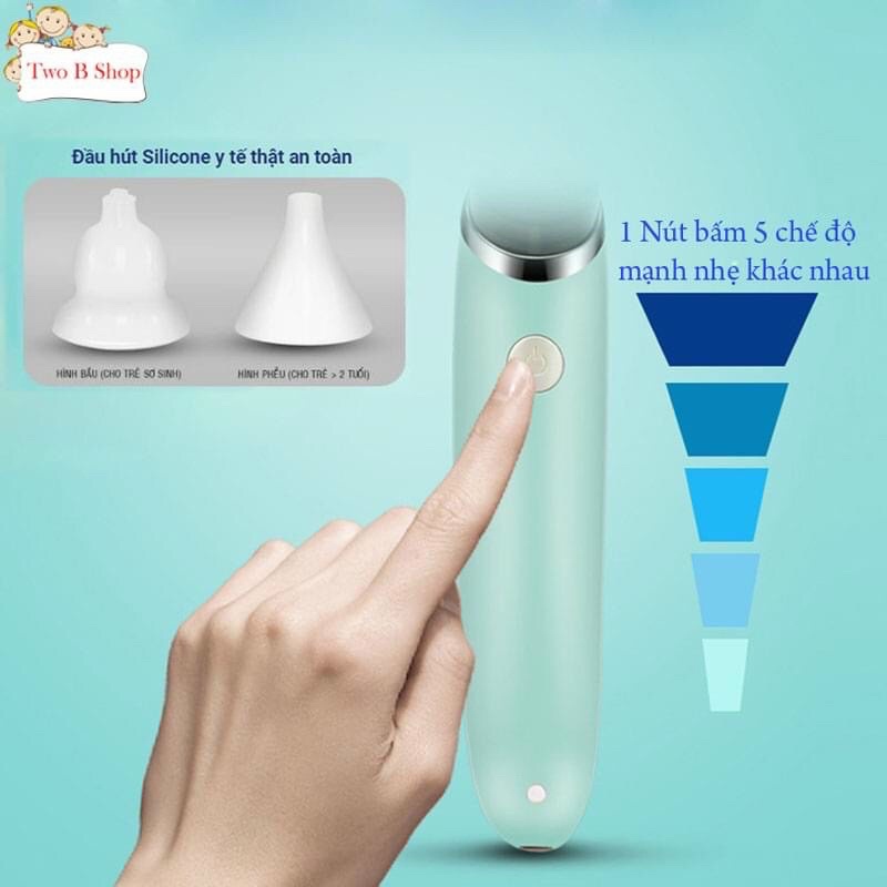 Máy Hút Mũi Cho Bé,Máy Hút Mũi Little Bees Điện Tử Cầm Tay  5 Cấp Độ An Toàn Cho Bé