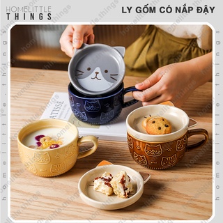 Ly, cốc gốm có kèm nắp đậy