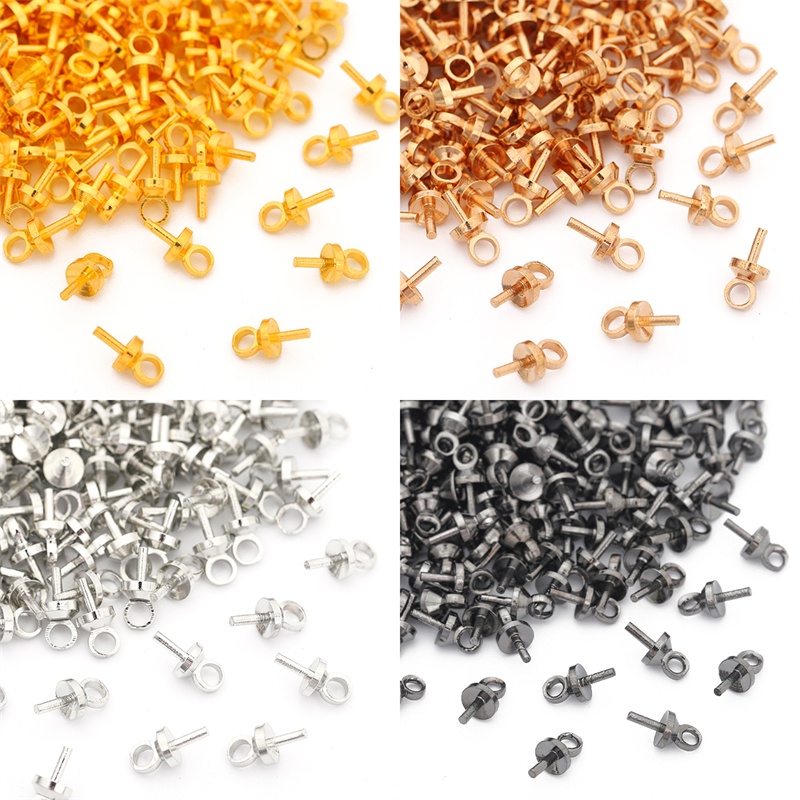 50 Phụ kiện hạt mắt cừu tròn Beadia bằng đồng làm trang sức diy