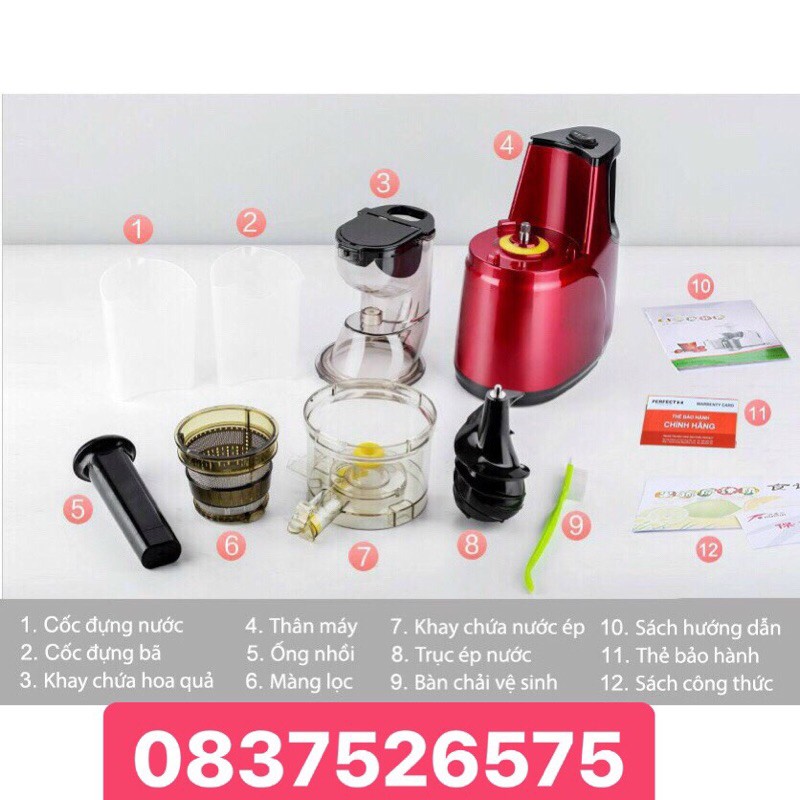 Máy Ép Chậm Hongxin Rh-312 Ép Trái Cây Nguyên Quả, Công Suất 150w, Lưỡi Dao Tháo Rời Dễ Vệ Sinh - Bh 12 Tháng