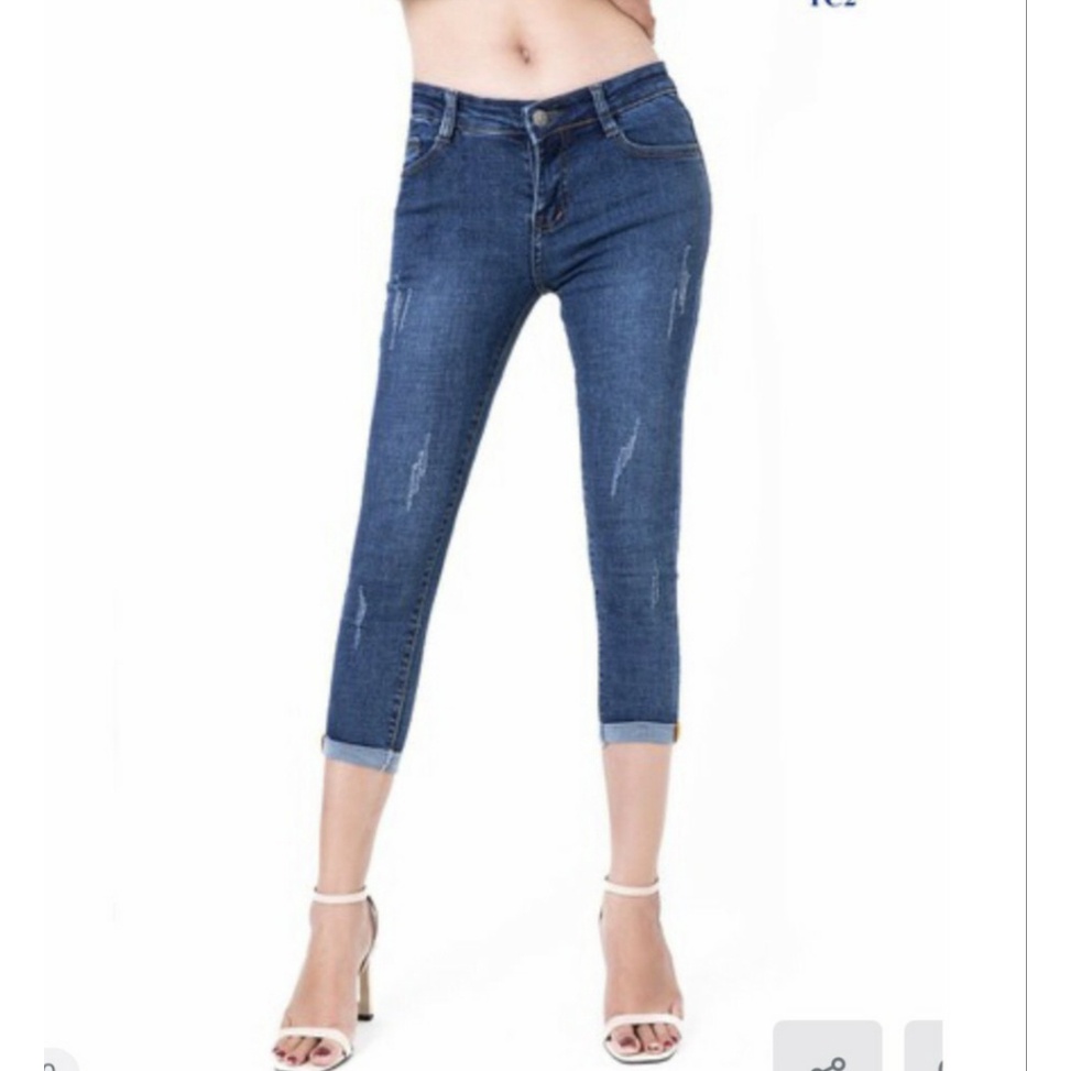 Quần jeans nữ cào nhẹ 9 tấc co giãn 3 màu