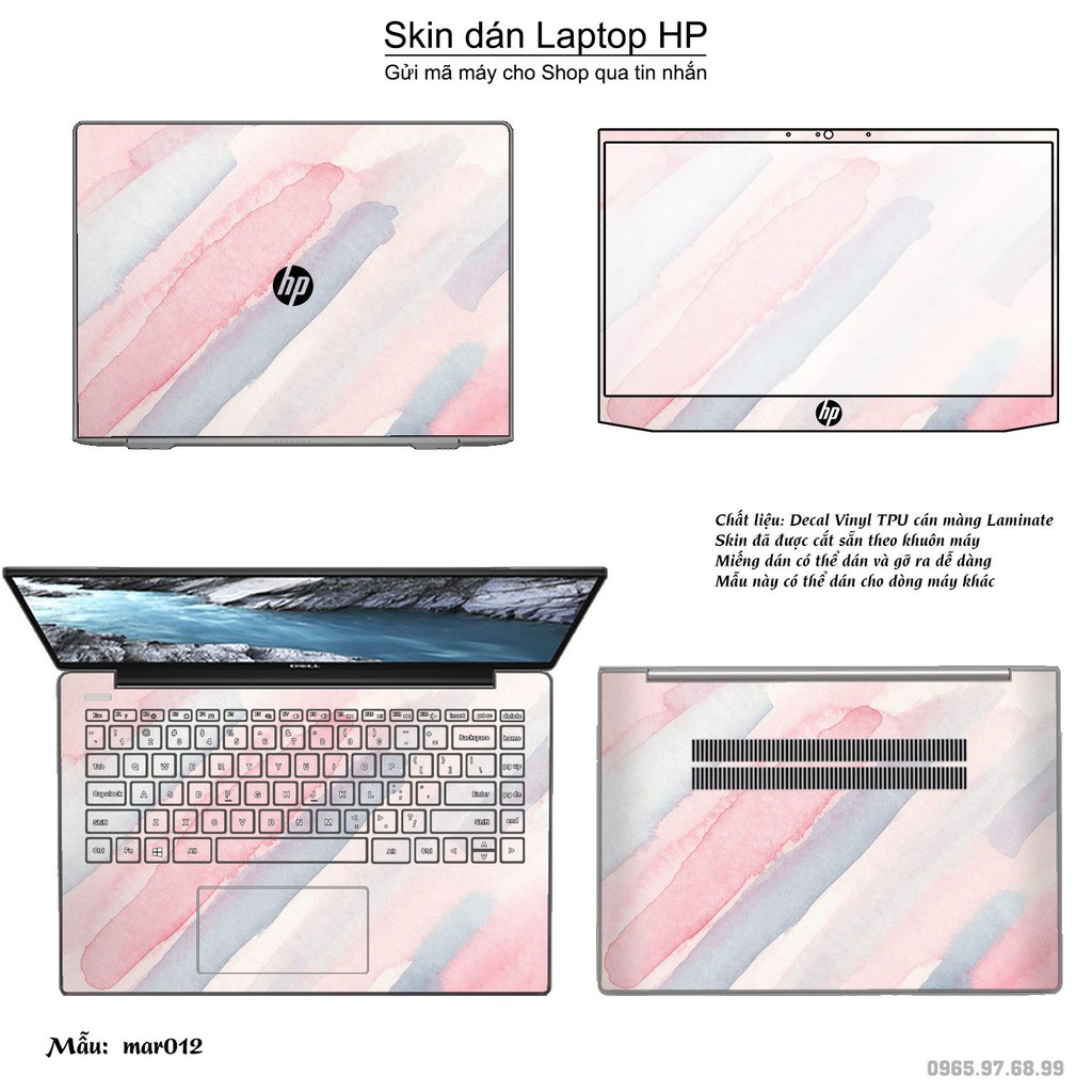 Skin dán Laptop HP in hình vân Marble nhiều mẫu 2 (inbox mã máy cho Shop)