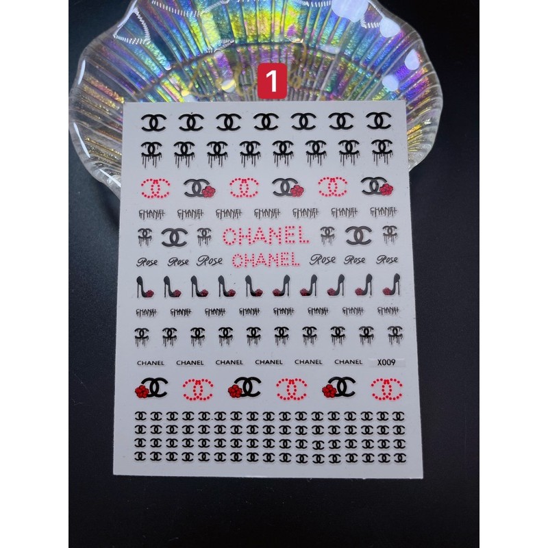 sticker hình thương hiệu dán móng tay nail