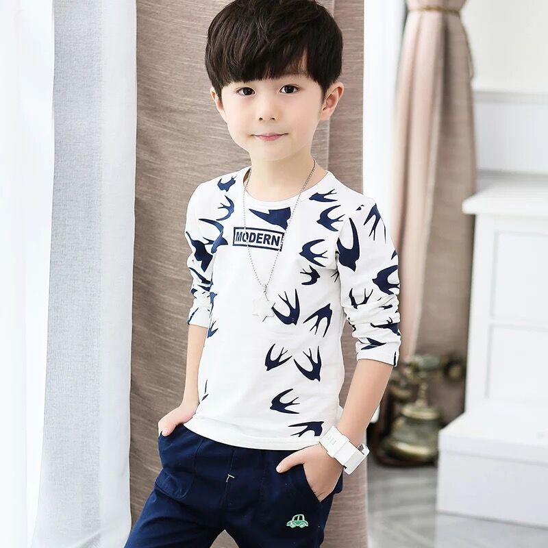 Áo Thun Cotton Tay Dài Phong Cách Mới 2022 Cho Bé Trai