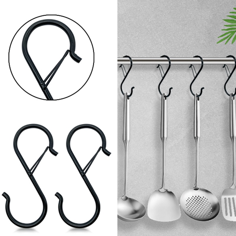 Set 10 / 50 Móc Treo Đồ Hình Chữ S Bằng Kim Loại Tiện Dụng Cho Nhà Bếp / Phòng Tắm