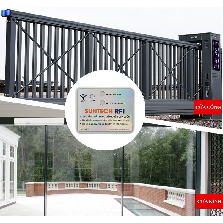 Trung tâm phát sóng điều khiển cửa cuốn bằng điện thoại wifi SUNTECH RF1