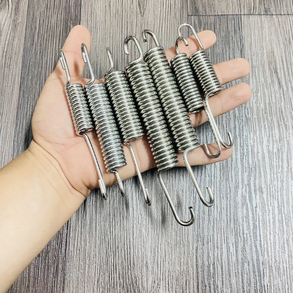 BỘ 3 LÒ XO CHÂN CHỐNG, ỐC CHÂN CHỐNG CHO EXCITER 135, 150 FULL INOX CAO CẤP