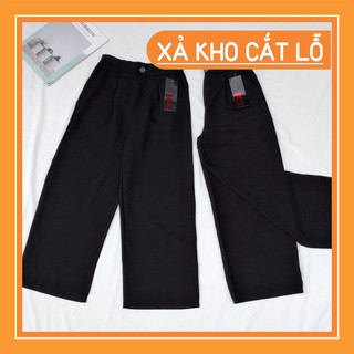 🌲 [Year End Sale] 15Q30B1 Quần baggy ống rộng Hàn Quốc, phía sau lưng chun freesize, vải tuyết mưa dày đẹp, dài 83cm
