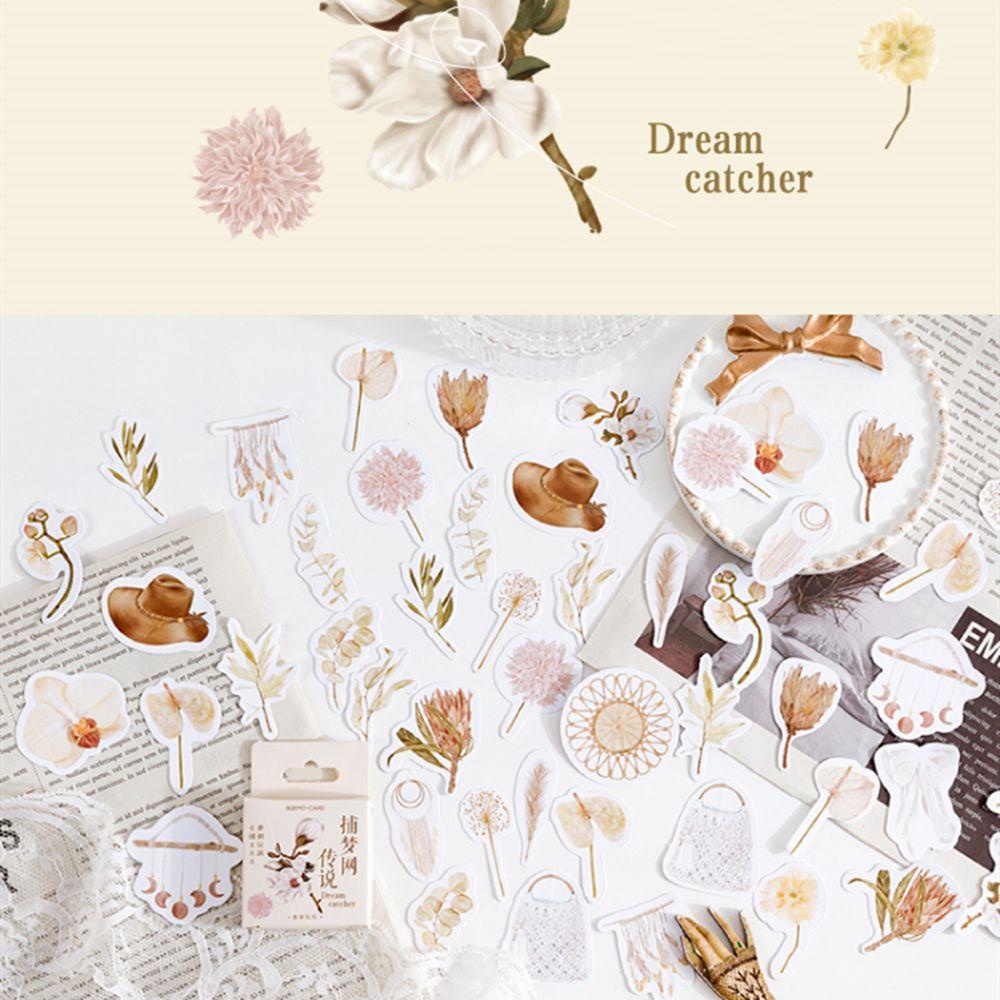 Set 46 Miếng Dán Tự Dính In Họa Tiết Cây Lá Trang Trí Nhật Ký / Sổ Kế Hoạch