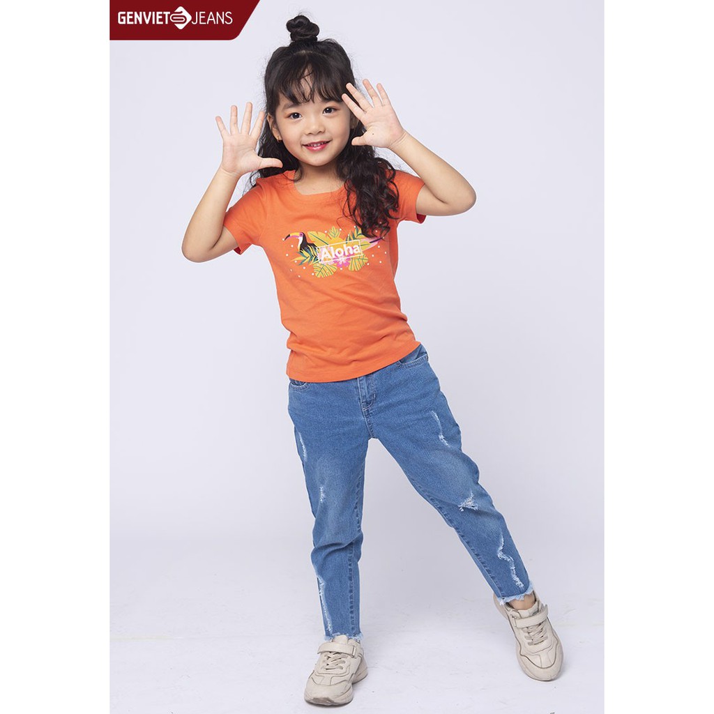 Quần dài Jeans bé gái BQ104J848 GENVIET KID