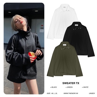 Áo polo tay dài tà xéo chất liệu thun cotton unisex - SW TX GREEN - The Noir