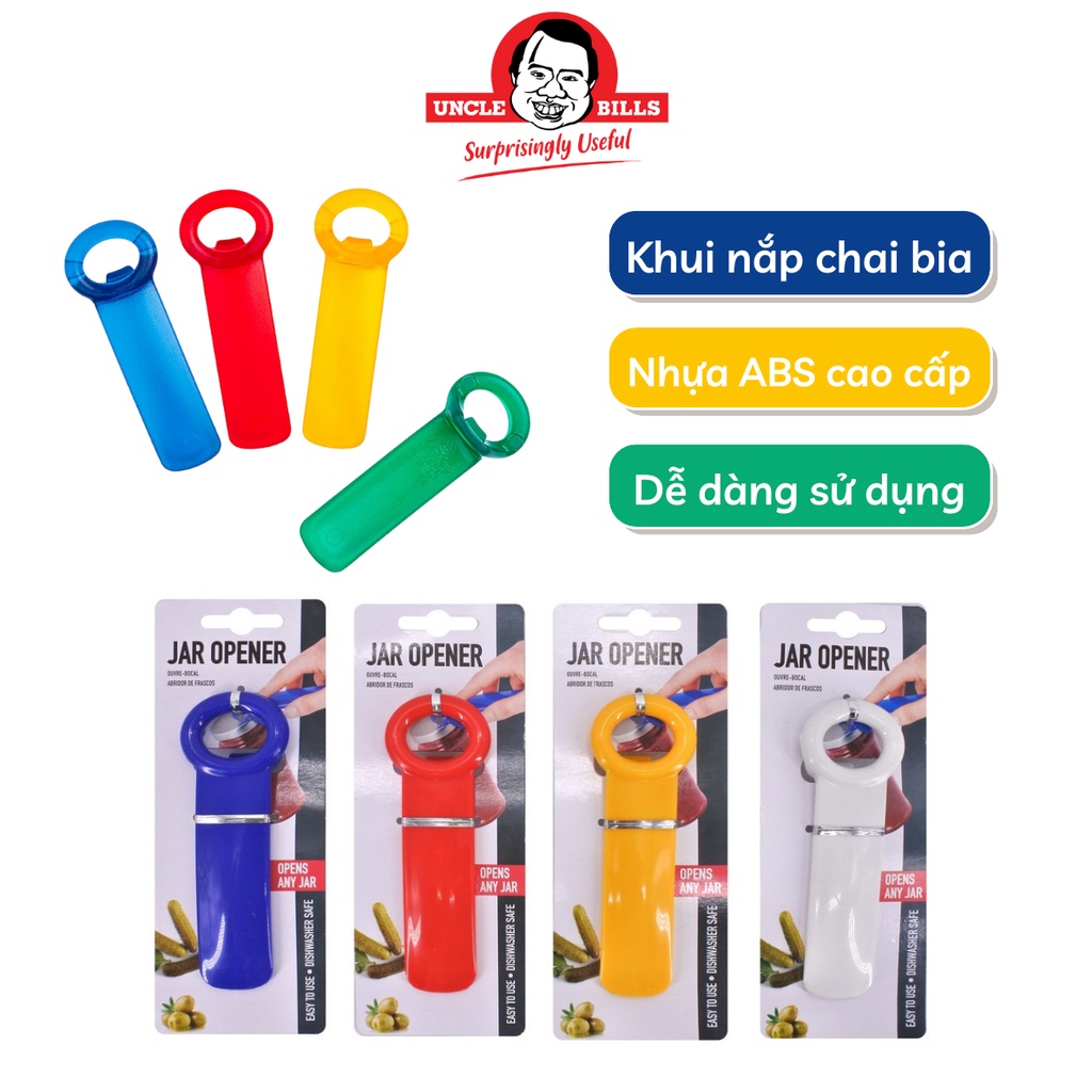 Đồ khui nắp chai bia nhiều màu xanh vàng đỏ trắng chất liệu nhựa cao cấp cứng cáp Uncle Bills KA0832 tiện lợi