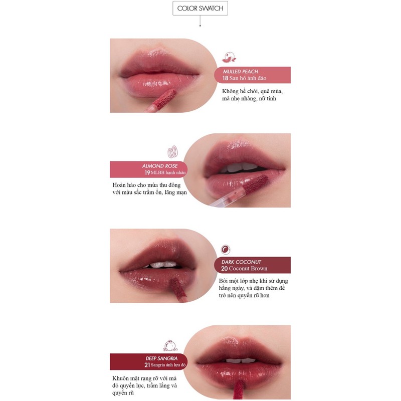Son Tint Lì Cho Môi Căng Mọng Romand Juicy Lasting Tint Ripe Fruit