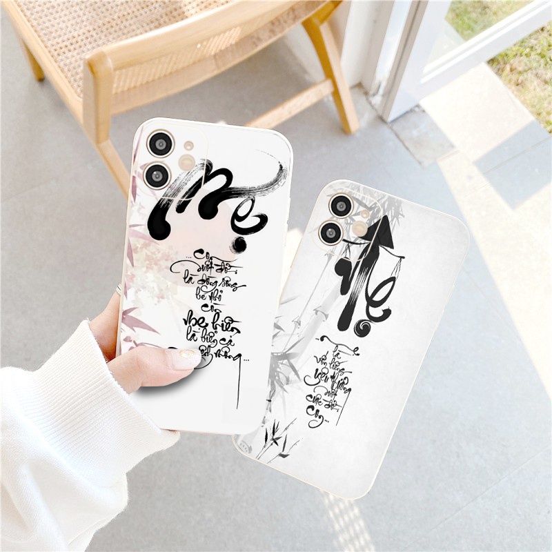 Ốp điện thoại iphone 6/6s/xr/xsmax/x/xs/11/12/13/pro/promax ốp lưng iphone câu ca dao về Mẹ ý nghĩa viền vuông BVC