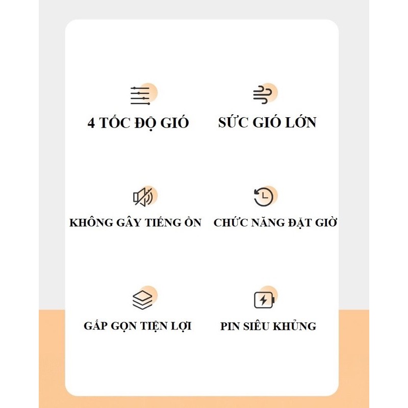 [SIZE ĐẠI] QUẠT SẠC TÍCH ĐIỆN ĐỂ BÀN GẤP GỌN 7200MAH CÓ CHỨC NĂNG HẸN GIỜ