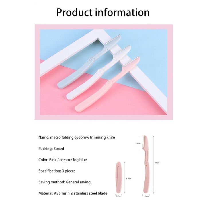 [Hàng mới về] Dao tỉa lông mày nhiều màu sắc tùy chọn dạng gập an toàn chất lượng cao | BigBuy360 - bigbuy360.vn