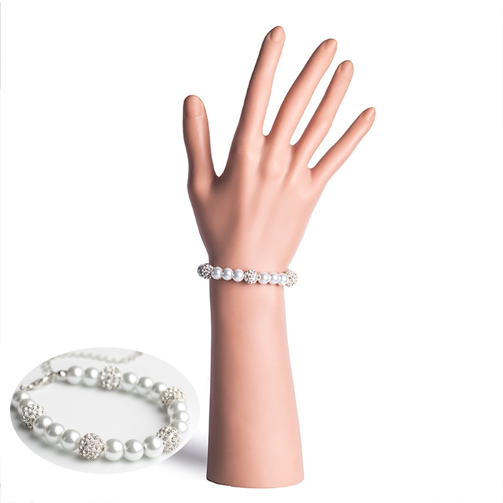 Vòng tay đính đá và ngọc trai nhân tạo thanh lịch cho nữ